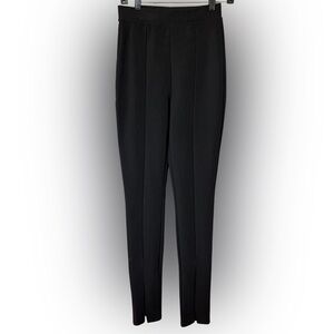 Zara Black High-Waisted Pants Stretch Knit Ankle Split